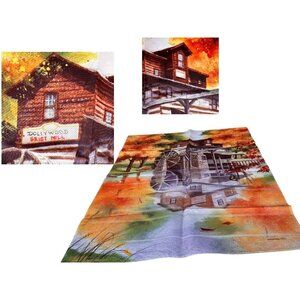 Dollywood Grist Mill House Flag Evergreen 37 in x 26  in Tenn Dolly Butt…